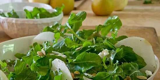 Asian Pear And Arugula Salad With Goat Cheese