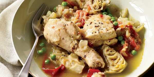 Chicken Tagine With Artichoke Hearts And Peas
