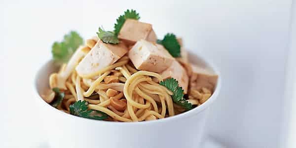 Cold Noodles With Tofu In Peanut Sauce