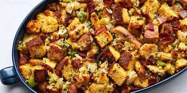 Cornbread Dressing With Buttery Sage Croutons