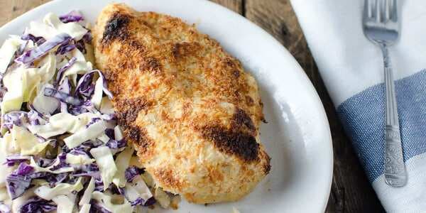 Crispy Faux Fried Chicken With Crunchy Coleslaw