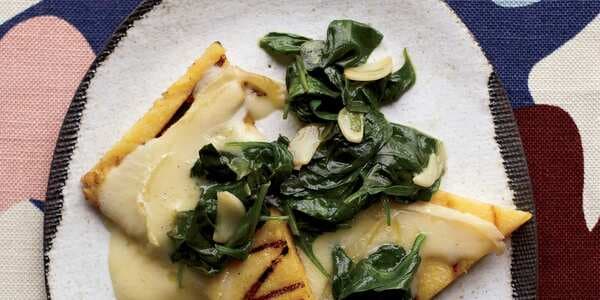 Grilled Polenta With Spinach And Robiola Cheese
