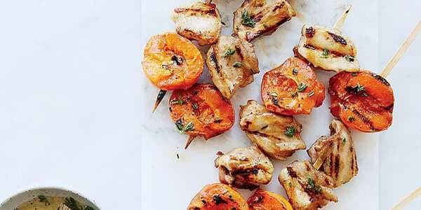 Honey-Thyme Chicken-And-Apricot Kebabs
