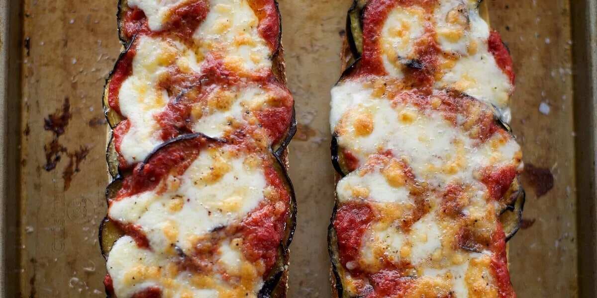 Open-Faced Roasted Eggplant Parmesan Sandwiches