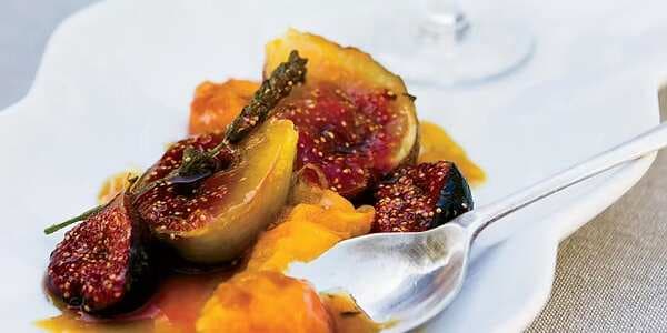 Pan-Seared Apricots And Figs With Honey And Lavender