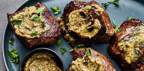 Pan-Seared Lamb Steaks With Anchovy Butter