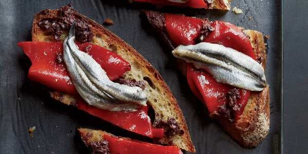 Piquillo Pepper And White Anchovy Toasts