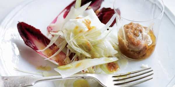Red Endive & Fennel Salad With Anchovy-Date Dressing