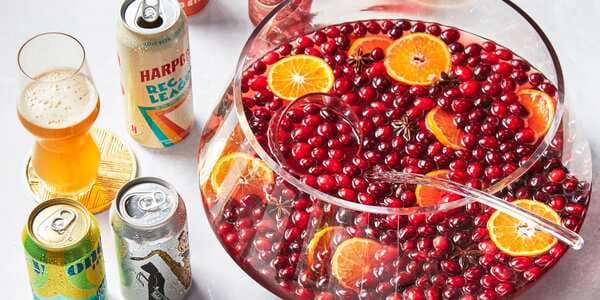 Sparkling Cranberry-Ginger Punch With Toasted Spices