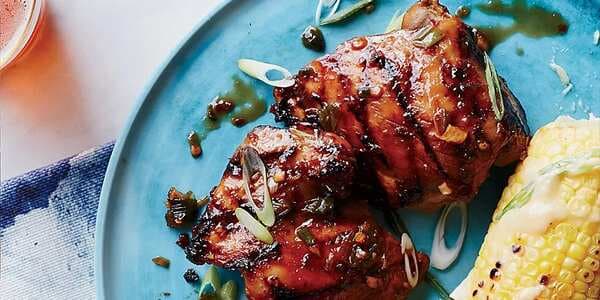 Spicy Barbecued Chicken With Miso Corn