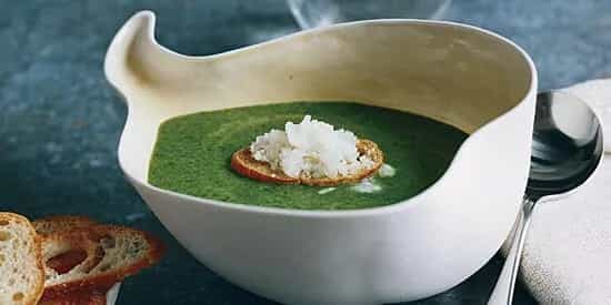 Spinach Soup With Horseradish Granité