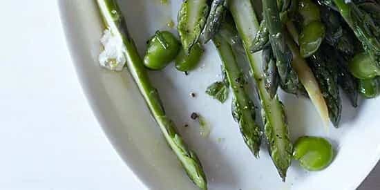 Warm Asparagus Salad With Fava Beans & Fresh Ricotta