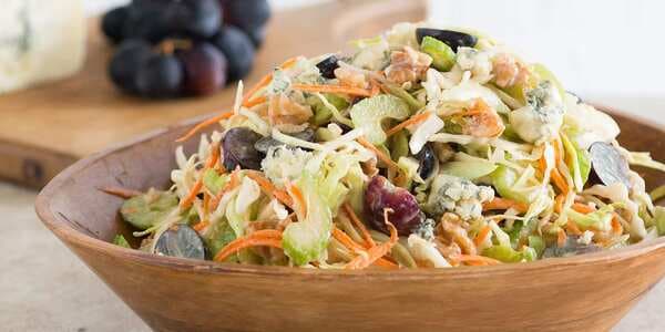 Blue Cheese, Walnut, Grape, And Cabbage Slaw