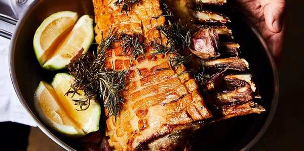 Brown Butter–Basted Pork Rack With Garlic And Rosemary