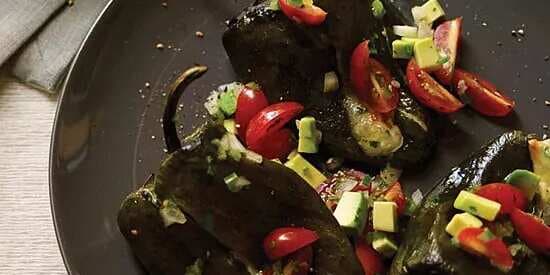 Chiles Rellenos With Tomato-And-Avocado Salsa