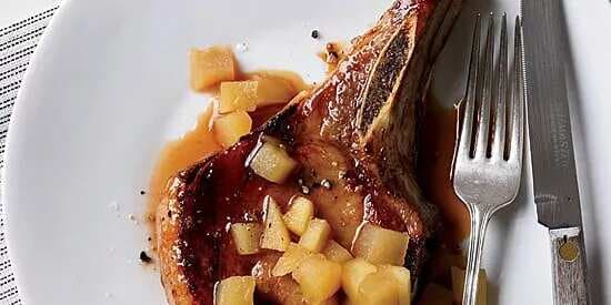 Cider-Maple Pork Chops With Woodland Bitters Compote