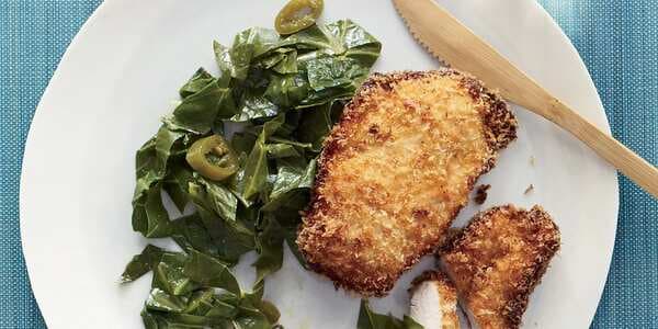 Coconut Chicken With Pickled Pepper Collards