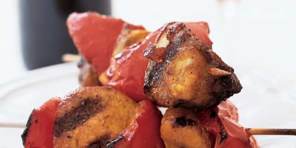 Curried Chicken And Red Pepper Kebabs