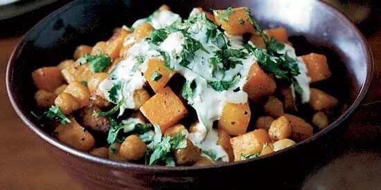 Curry-Roasted Butternut Squash And Chickpeas