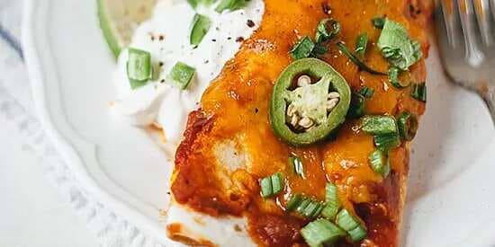 Garlic Chicken Enchiladas With Green Onions And Black Beans