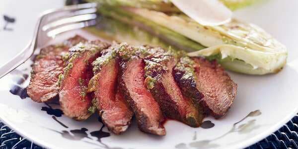 Grilled Hanger Steak With Bacon Chimichurri