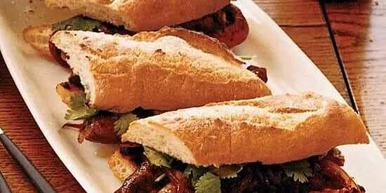 Grilled Merguez Sandwiches With Caramelized Red Onions
