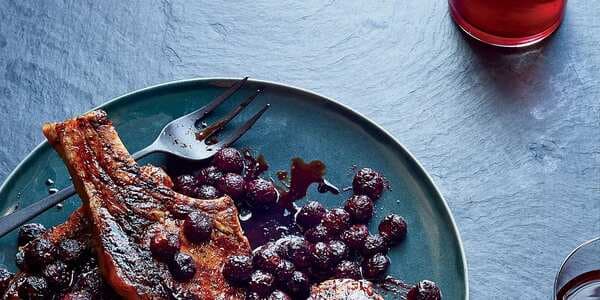 Grilled Pork Chops With Concord Grapes