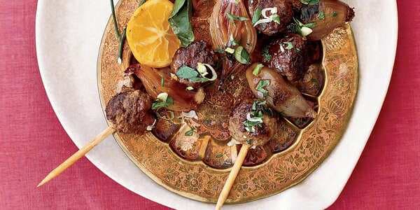 Ground Lamb And Shallot Kebabs With Pomegranate Molasses