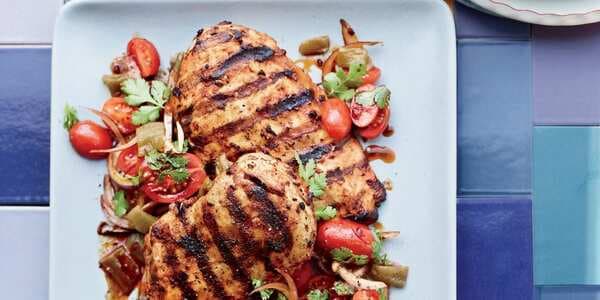 Harissa Chicken With Green-Chile-And-Tomato Salad