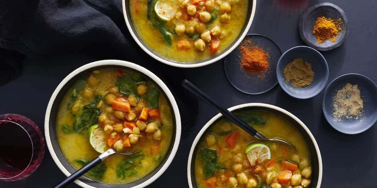 Moroccan Chickpea, Carrot, And Spinach Soup