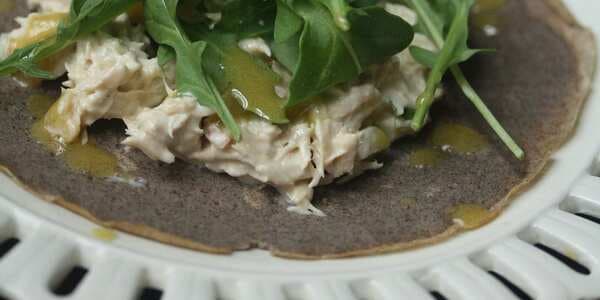 Open-Faced Buckwheat Crepes With Tuna, Arugula And Dijon Vinaigrette
