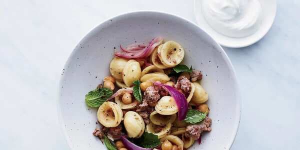 Orecchiette With Sausage, Chickpeas And Mint