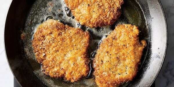 Potato-Crusted Pork Schnitzel With Hot Pepper Mayonnaise