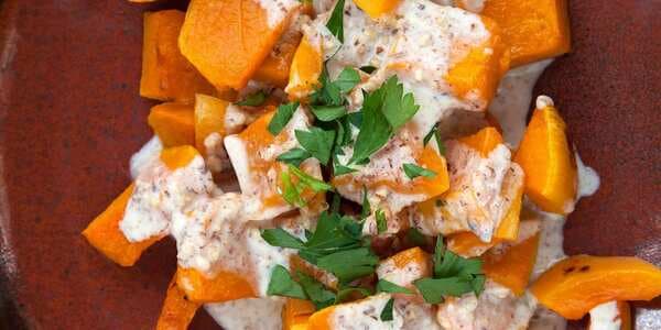 Roasted Butternut Squash With An Almond Mascarpone Sauce