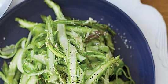 Shaved Raw Asparagus With Parmesan Dressing