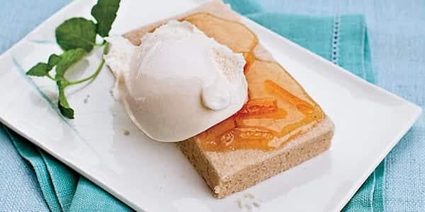 Shortbread With Marmalade And Vanilla Ice Cream