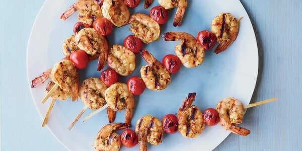 Spiced Shrimp And Tomato Kebabs