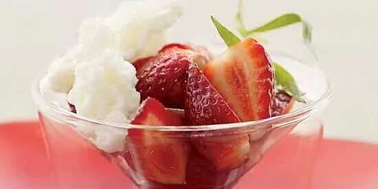 Strawberries With Buttermilk Ice And Balsamic Vinegar