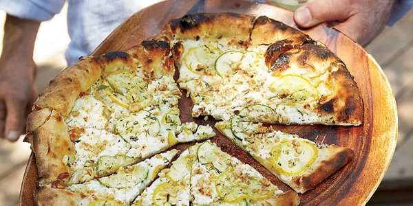 Summer Squash Pizza With Goat Cheese And Walnuts