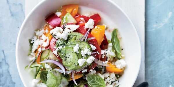 Tomato Salad With Red Onion, Dill & Feta