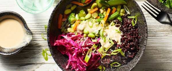Rice Bowl With Quick-Pickled Cabbage