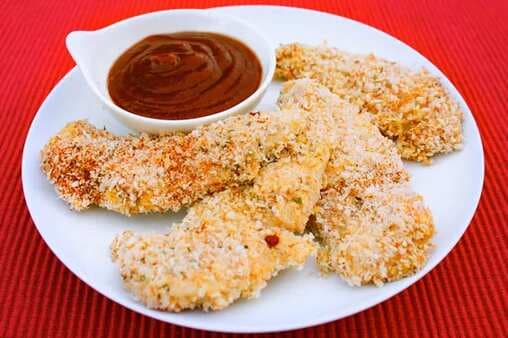 Baked Panko Chicken Tenders With Honey-Bbq Dipping Sauce Recipe