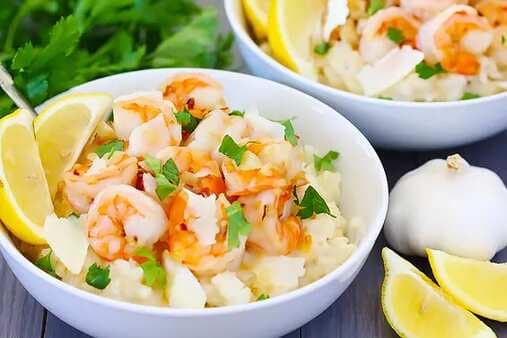 Shrimp Scampi With Parmesan Risotto 