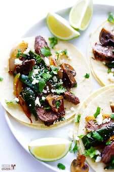 Steak Poblano And Mushroom Tacos 