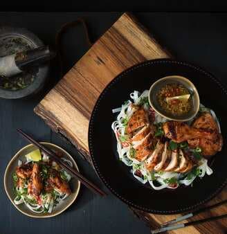Vietnamese Grilled Chicken With Ginger Lime Noodle Salad
