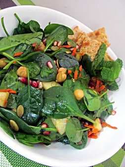 Chickpea Pomegranate Spinach Salad
