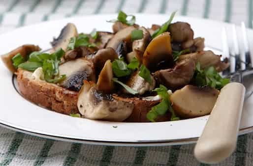 Garlicky Chestnut Mushrooms On Toast