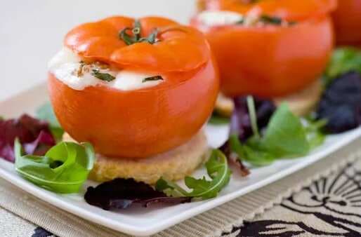 Goat's Walnut And Goat Cheese Stuffed Roasted Tomatoes