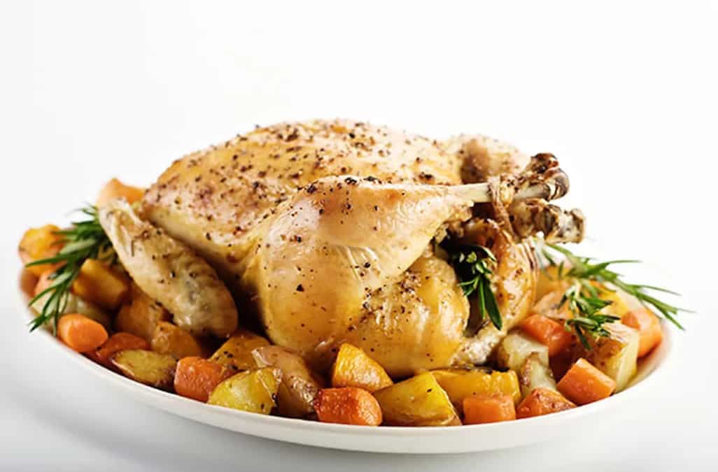Herby Roast Chicken With Roasted Vegetables