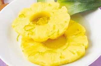 Poached Pineapple With Lime Syrup